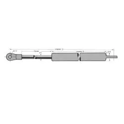 Vérin à gaz inox puissance 80N Course 150mm Longueur 390mm