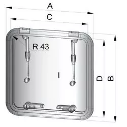 Capot de pont Altus type 4747 dimensions d'encastrement 470 x 470 mm