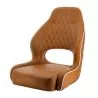 Siège pilote VETUS Driver brun cognac – Avant relevable, inox 316, piédestal à glissière