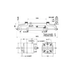 Kit de direction hydraulique LS 232 C – Pompe 30HB-CAR – Hors-bord jusqu’à 300 CV (500 CV bi-moteur) – Raccords inox – Sans flex