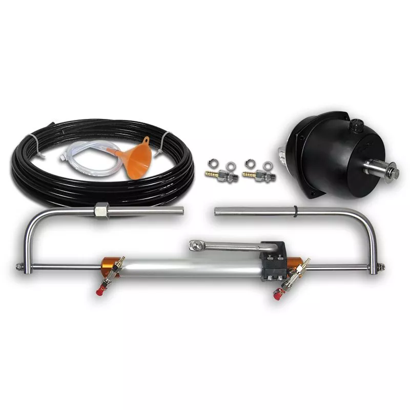 Kit de direction hydraulique hors-bord LS226 – Montage frontal – Jusqu’à 115 CV (180 CV bi-moteur) – Flexibles 8 m