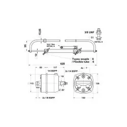 Kit de direction hydraulique hors-bord LS226 – Montage frontal – Jusqu’à 115 CV (180 CV bi-moteur) – Flexibles 8 m
