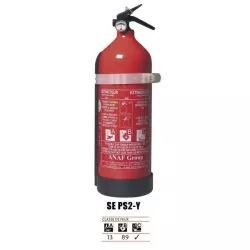 Extincteur à poudre 2 kg ABC avec manomètre – Pression permanente – Certifié EN3 / MED