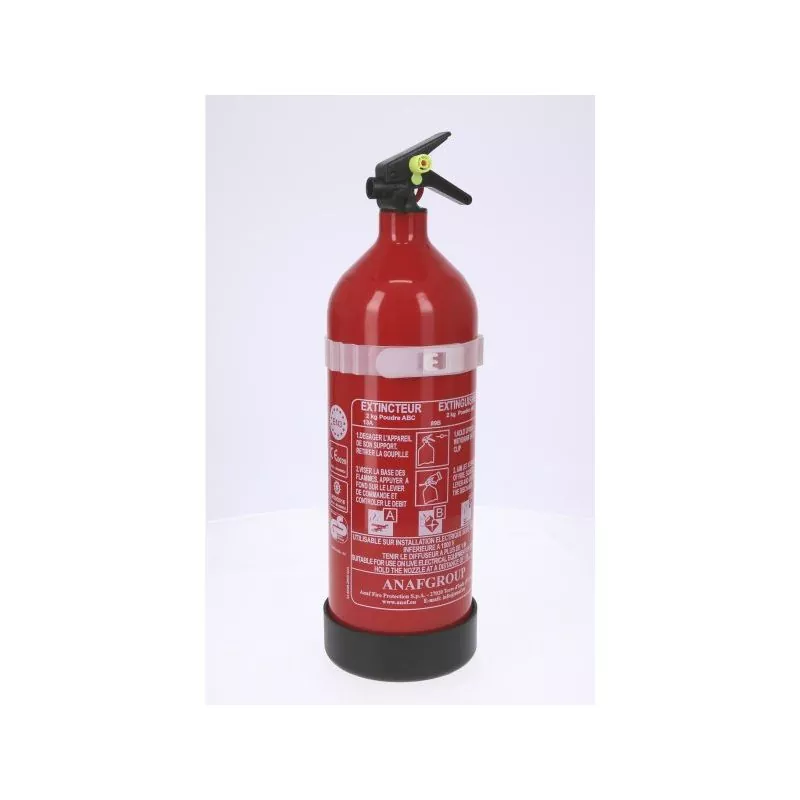 Extincteur à poudre 2 kg ABC sans manomètre – Pression permanente – Certifié EN3 / MED