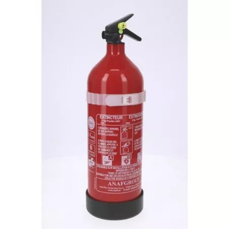 Extincteur à poudre 2 kg ABC sans manomètre – Pression permanente – Certifié EN3 / MED