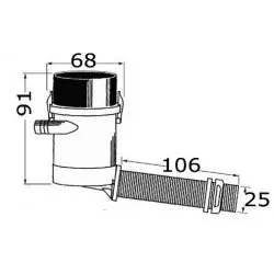 Pompe Rule Pro-Series pour vivier 12V 45 L/min passe-coque incliné
