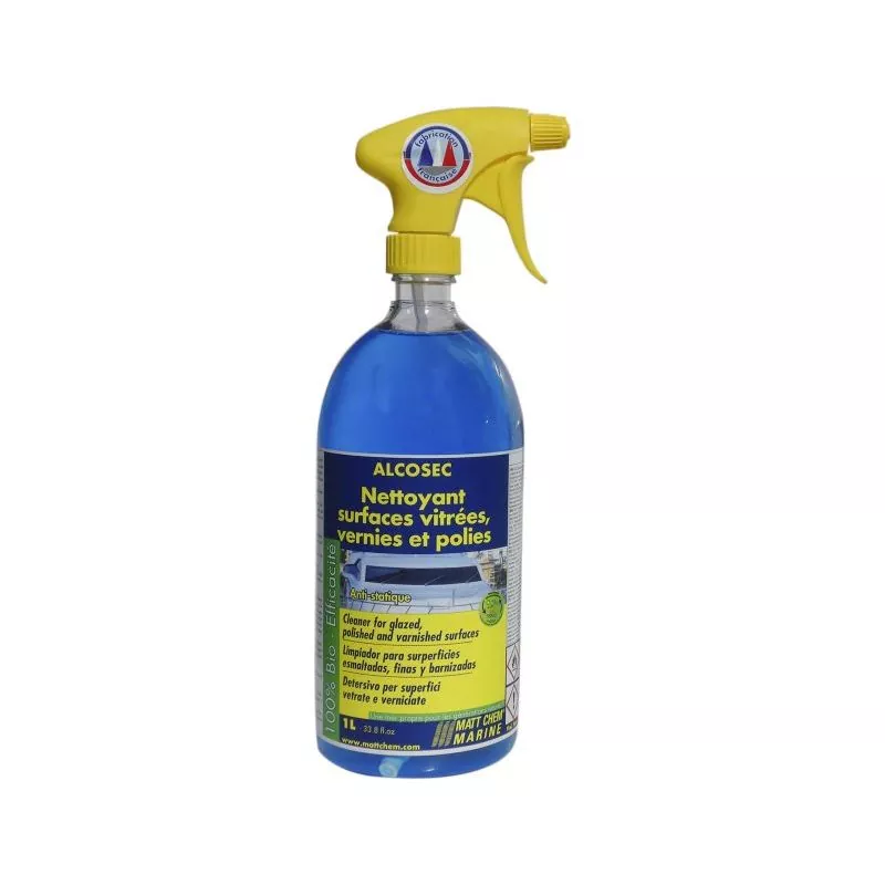 Alcosec – Nettoyant vitres & hublots bateau prêt à l’emploi – 1 L