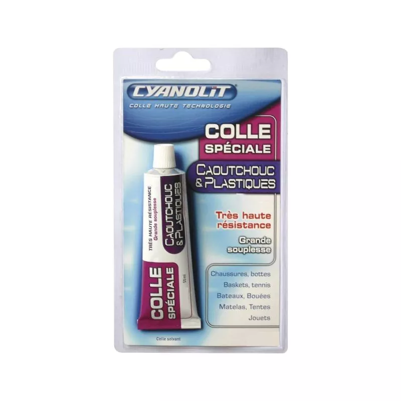 Colle Spéciale caoutchouc et plastiques 50ml bottes jouet tente bouée matelas à air