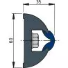 Liston de protection blanc haro 60 x 35 mm rouleau de 20 m (prix par metre)
