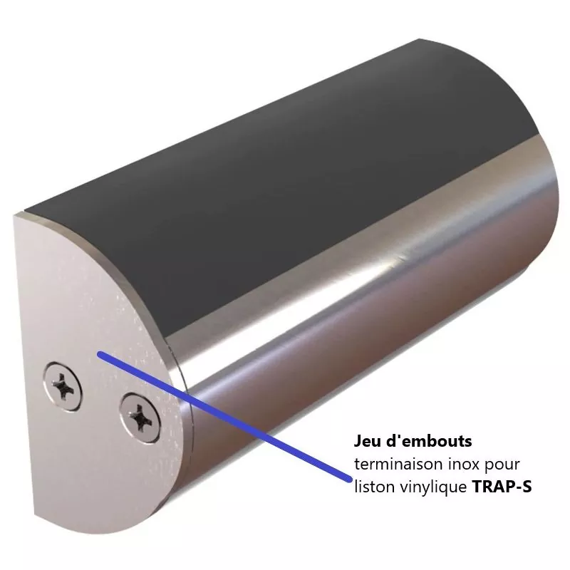 Jeu d'embouts terminaison inox pour liston vinylique TRAP-S
