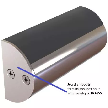 Jeu d'embouts terminaison inox pour liston vinylique TRAP-S