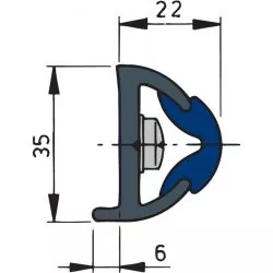 Liston de protection blanc poly 35 x 28 mm rouleau de 20 m (prix par metre)