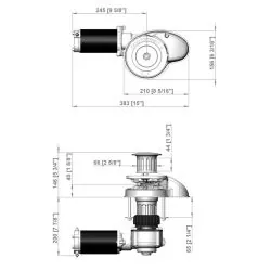 Guindeau MAXWELL RC8-8 24V avec poupée – 1000W – 165TDC – Chaîne DIN 766 8 mm & Cordage 14-16 mm