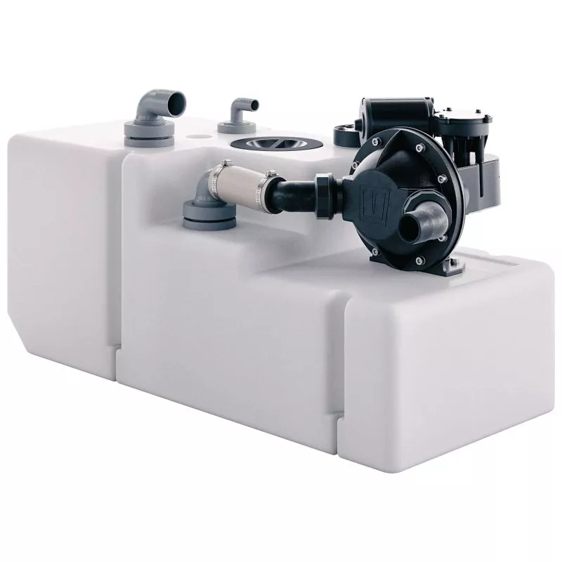 Systeme de réservoir eaux usées 61 litres 12 Volt inclus pompe flotteur et tuyau