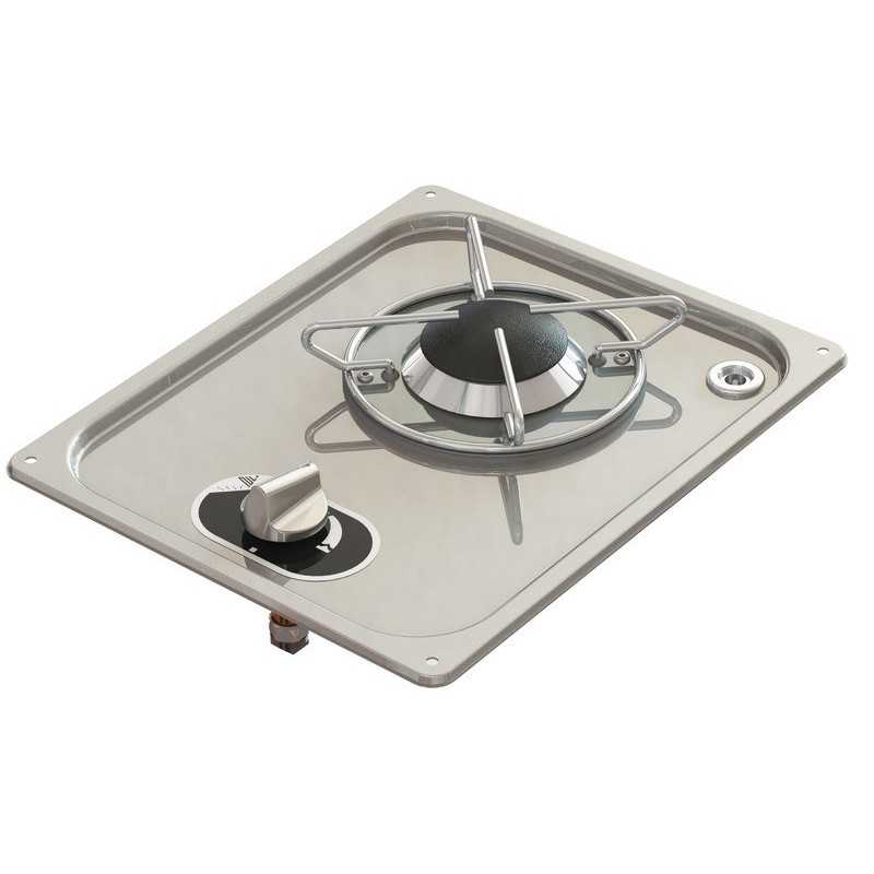 Table de cuisson gaz inox encastrable 1 feu 323 x 263 mm