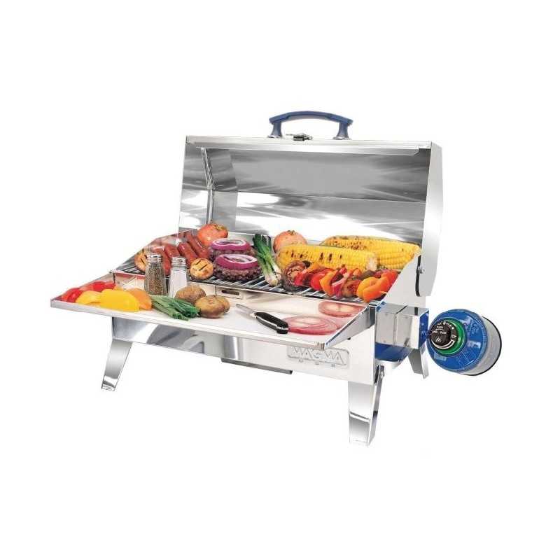 Barbecue gaz inox portable pour bateau – grille 46 x 23 cm