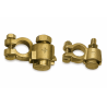 Paire colliers batterie positif et négatif pour câble jusqu'à 70 mm² – double serrage laiton