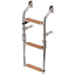 Échelle de bain pliante inox AISI 316 – 3 marches Iroko – 610 mm