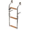 Échelle de bain pliante inox AISI 316 – 3 marches Iroko – 610 mm