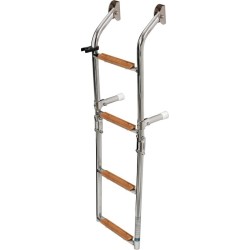 Échelle de bain pliante inox AISI 316 – 4 marches Iroko – 850 mm