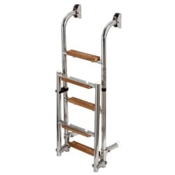 Échelle de bain pliante inox AISI 316 – 5 marches Iroko – 1100 mm