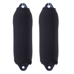 2 chaussettes pare-battage cylindrique F1 noires simple épaisseur 15x60 cm