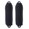 2 chaussettes pare-battage cylindrique F1 noires simple épaisseur 15x60 cm
