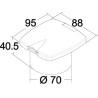Douchette de pont New Edge boîtier blanc tuyau PVC 2,5 m