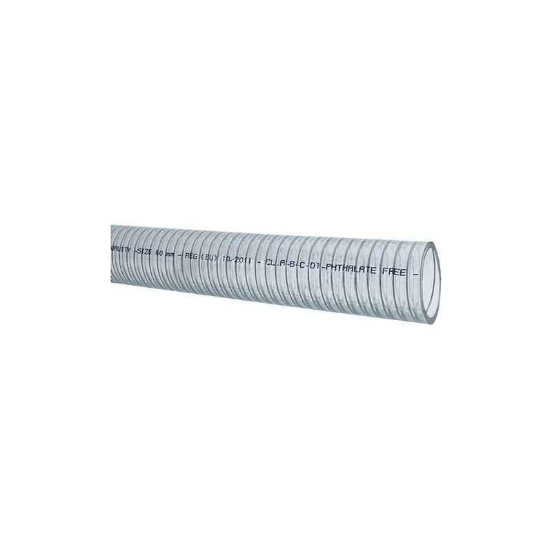 Tuyau alimentaire PVC spire acier Alipomp/F Ø45 mm bobine 30 m