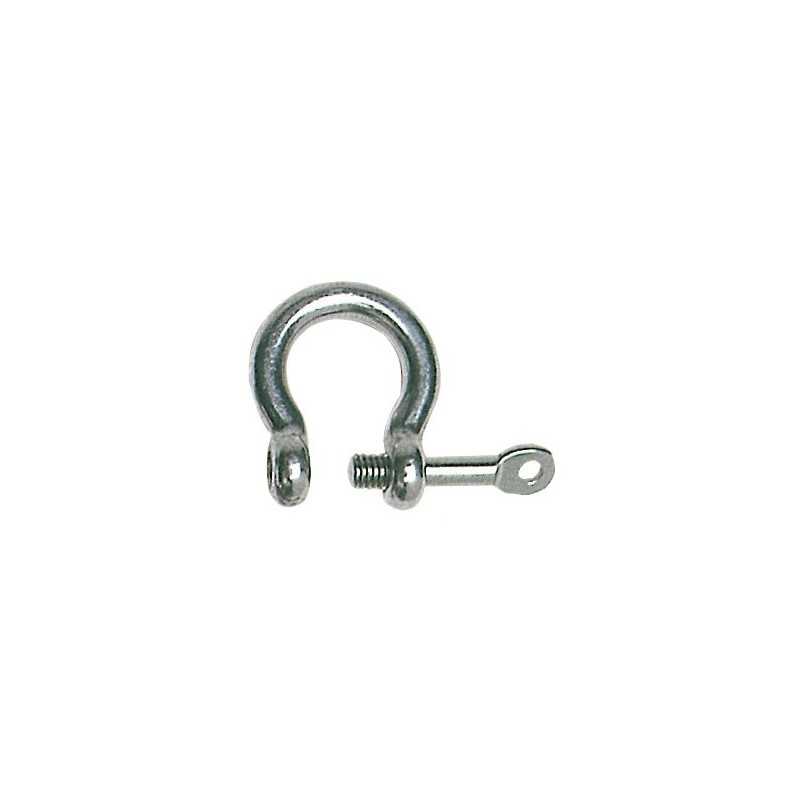 10 manilles lyre inox AISI 316 Ø8 mm à axe imperdable