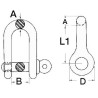 10 manilles lyre inox AISI 316 Ø8 mm à axe imperdable