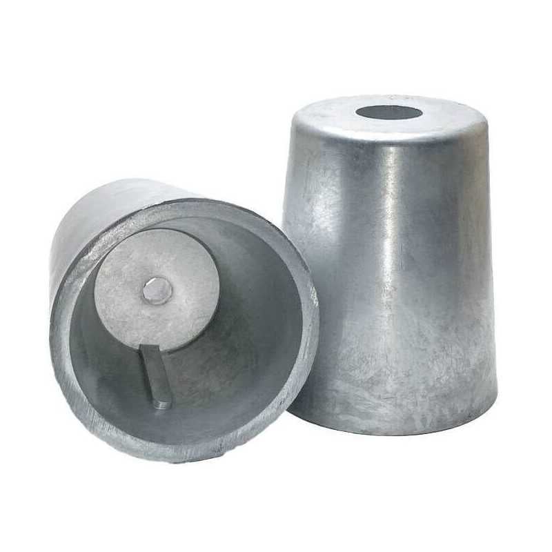 Anode zinc conique d'embout d'arbre Ø45 mm – Ø extérieur 61 mm – hauteur 76 mm