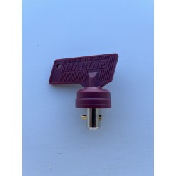 Clé pour coupe batterie avec cabochon et ergot métallique