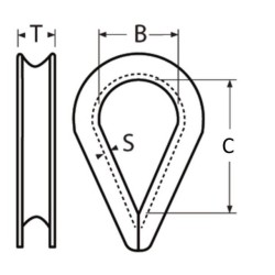 Cosse cœur inox A4 diamètre 3 mm
