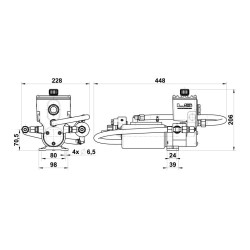 Groupe hydraulique L&S RV2BP NEWAVE 12 V – réversible à débit fixe – vérin simple tige