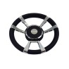 Volant inox 316 et cuir noir diamètre 350 mm