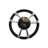 Volant inox 316 et cuir noir diamètre 350 mm