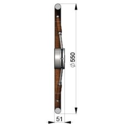 Volant avec jante et rayons en acajou type KWL55 diamètre 550 mm