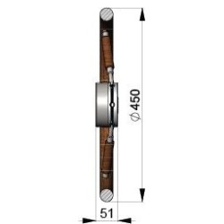 Volant avec jante et rayons en acajou type KWL45 diamètre 450 mm
