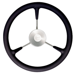 Volant noir diamètre 380 mm revêtu de mousse polyuréthane