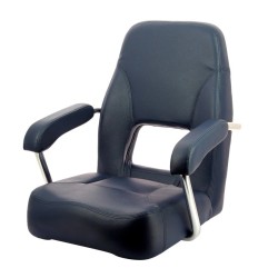Siège de barre VETUS SAILOR2 bleu avec accoudoirs cadre aluminium anodisé