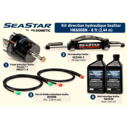 Kit direction hydraulique SeaStar 8 ft 2,44 m avec vérin HC5345-3