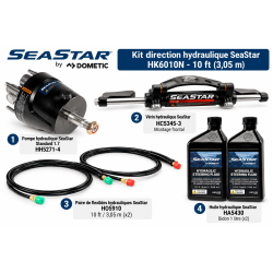 Kit direction hydraulique SeaStar 10 ft 3,05 m avec vérin HC5345-3
