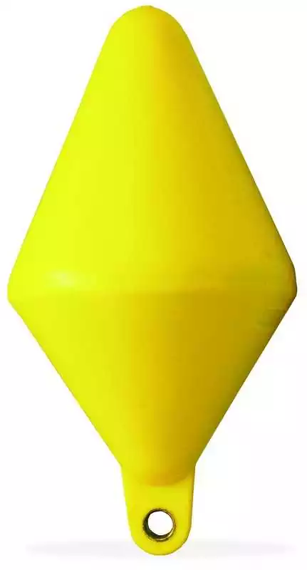 Bouée biconique Jaune diamètre 400mm oeil 34 mm