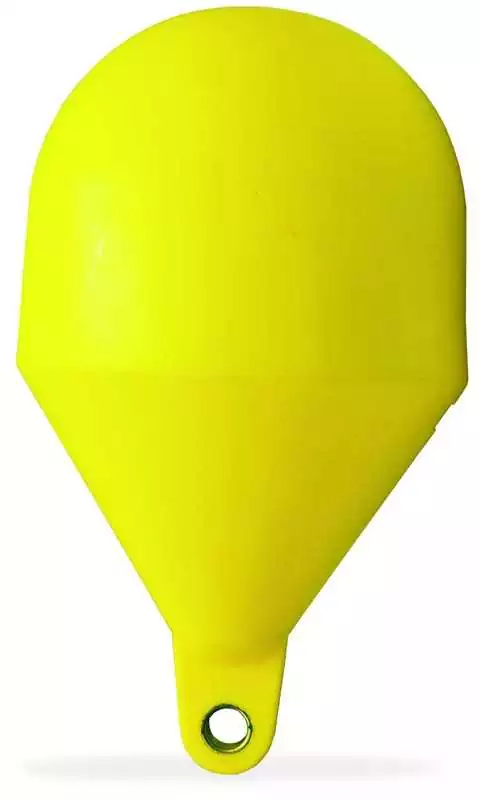 Bouée sphérique Jaune diamètre 400mm oeil 34 mm