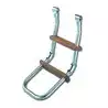 Échelle inox 3 marches pour plateformes 1 + 2 marches marches en bois verni