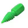 Pinoche hélicoïdale en nylon vert H 145 mm x diamètre 35 mm Longueur vis 65 mm